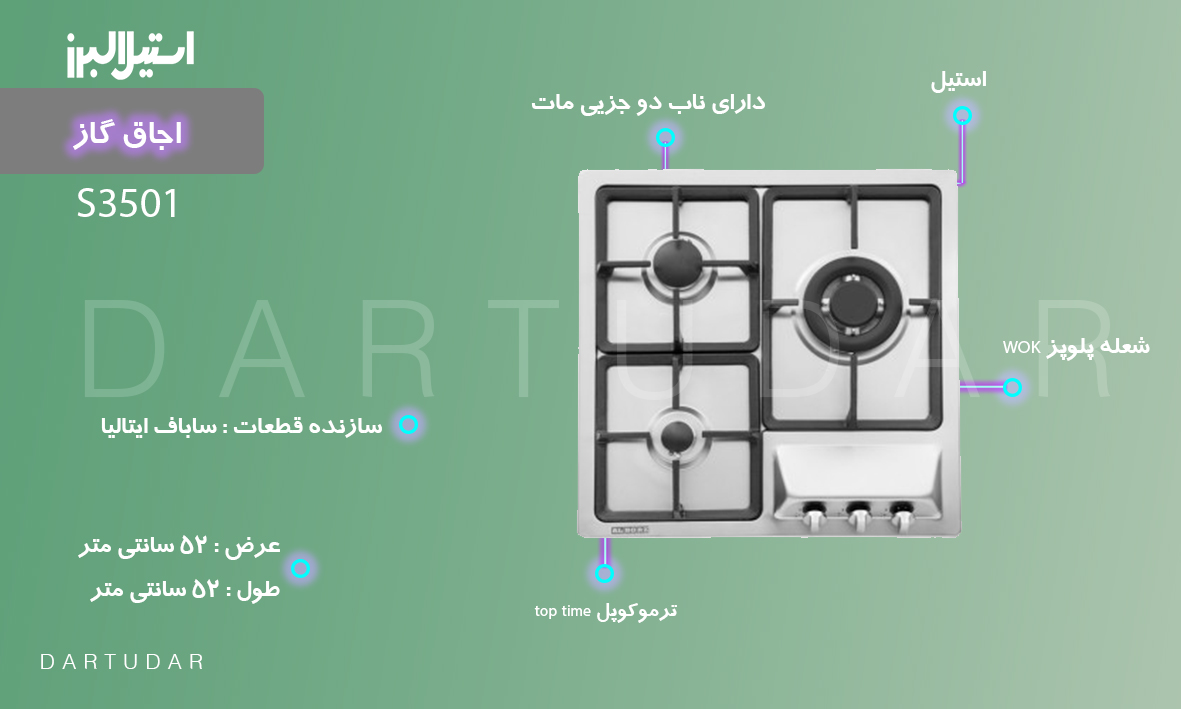 2 نکته برای نظافت اجاق گاز سه شعله‌ مدل S3501 استیل البرز