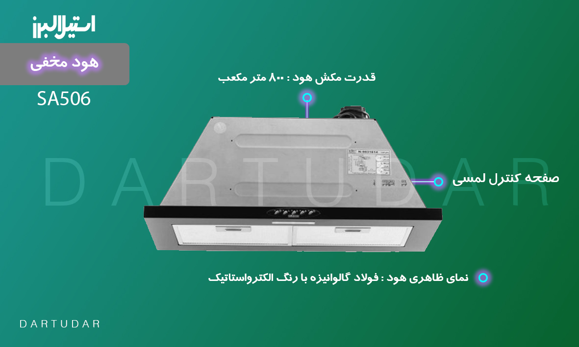 چند دلیل برای خرید هود مخفی مدل SA506 استیل البرز