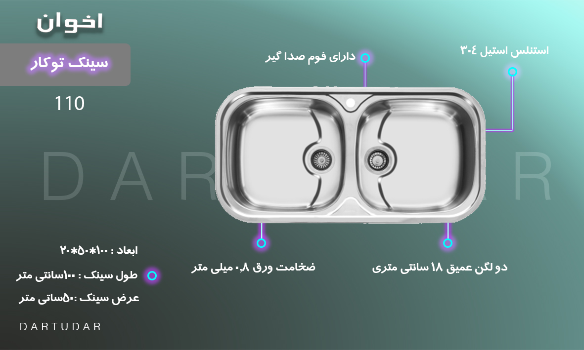 9 دلیل برای خرید سینک توکار مدل 110 اخوان