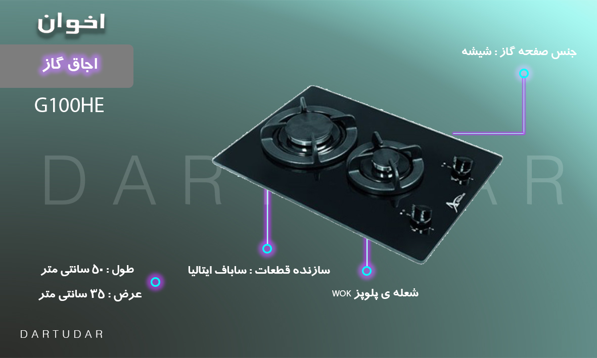 6 دلیل مهم برای خرید اجاق گاز دو شعله مدل G100 HE اخوان