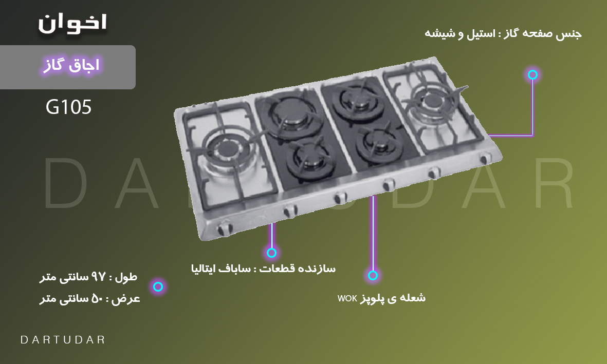 وجود دو شعله ی پلوپز با توان حرارتی بالا نیز گویای این موضوع است