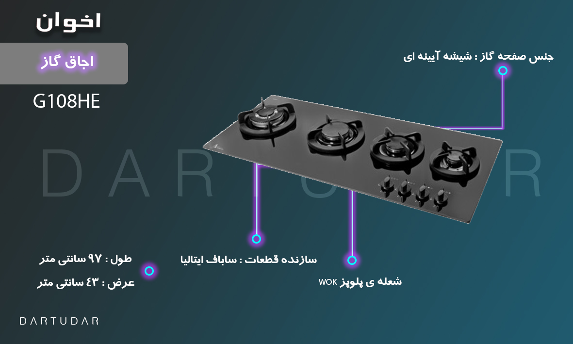 چرا اجاق گاز چهار شعله G108 HE اخوان؟