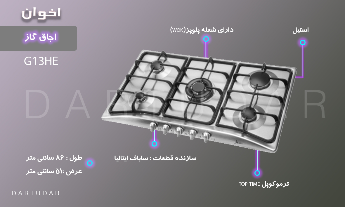 7 دلیل برای اینکه گاز رومیزی استيل مدل G13 HE را بخریم؟