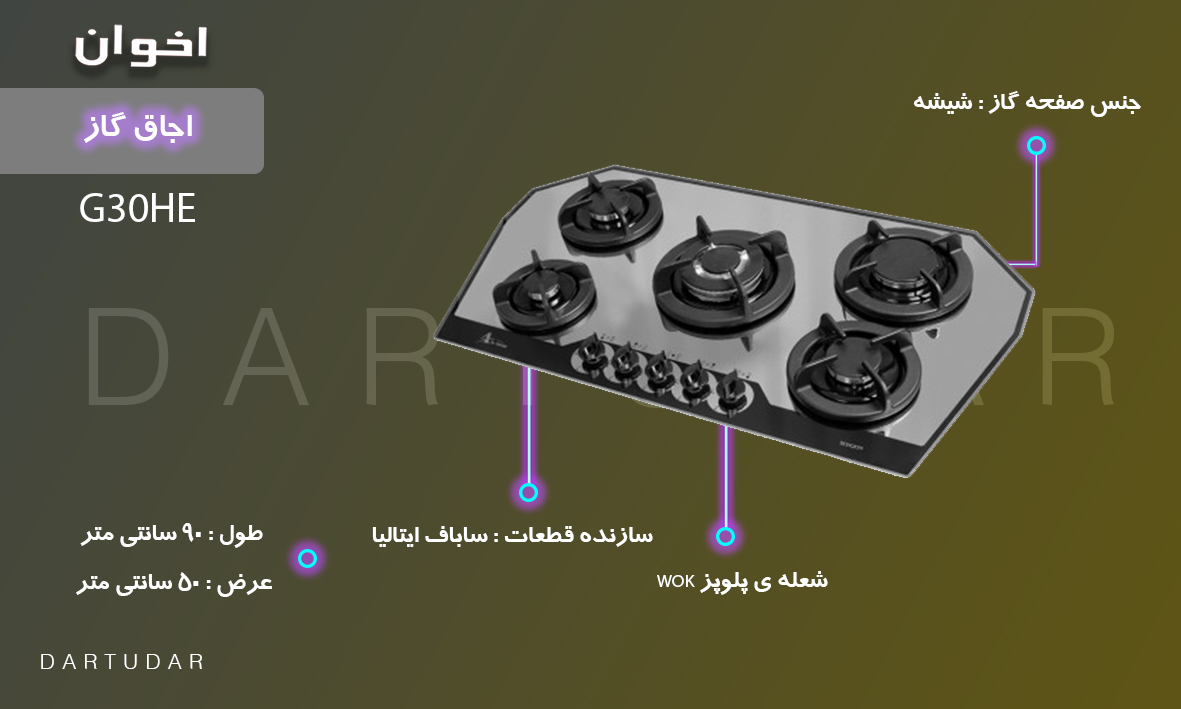 5 دلیل برای خرید اجاق گاز پنج شعله مدل G30 HE اخوان