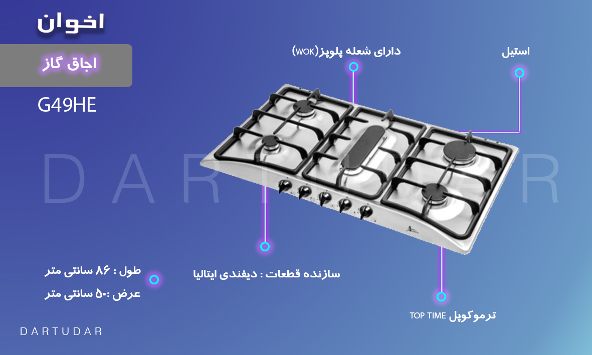 4 دلیل برای اینکه گاز رومیزی مدل G49 HE اخوان را بخریم؟