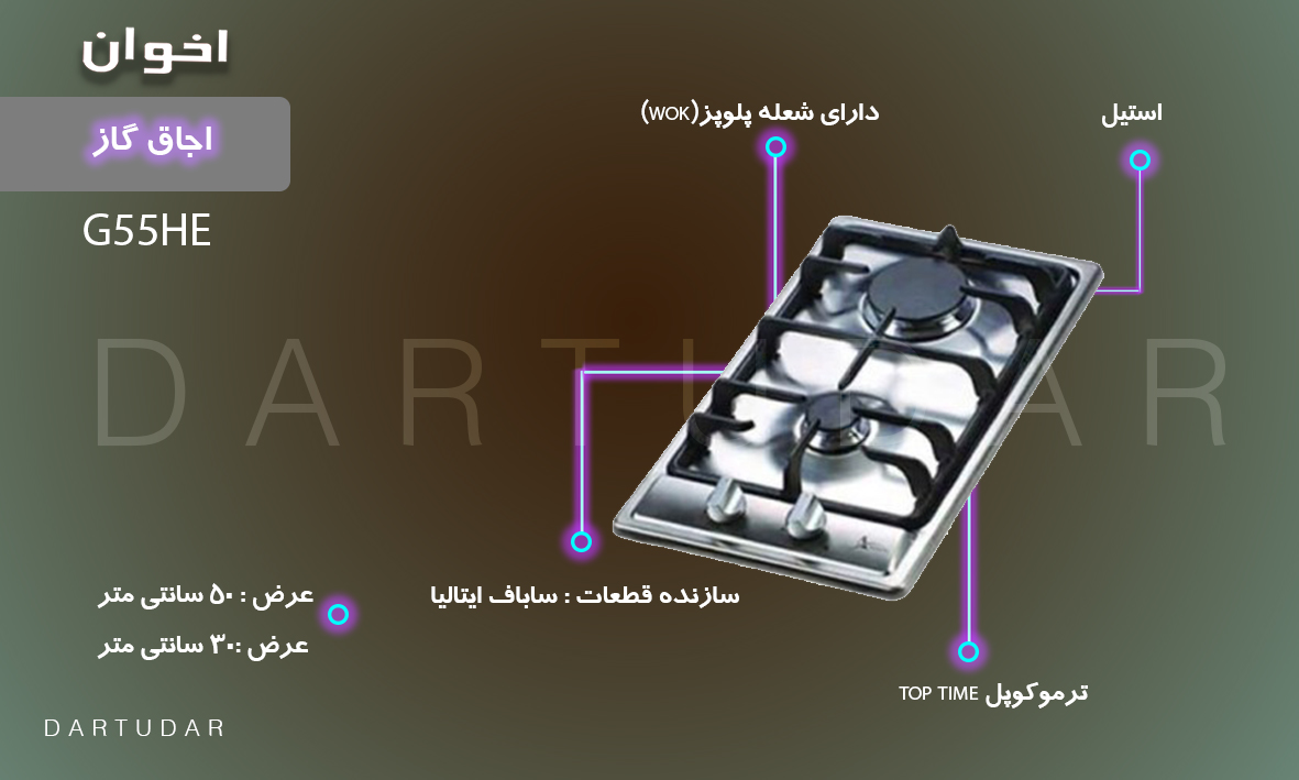 5 دلیل مهم برای خرید اجاق گاز دو شعله مدل G55 HE اخوان