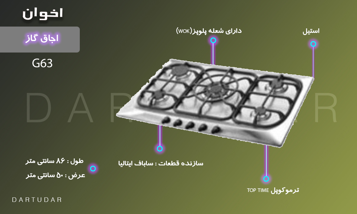 چرا گاز رومیزی پنج شعله طرح G63 را بخریم؟