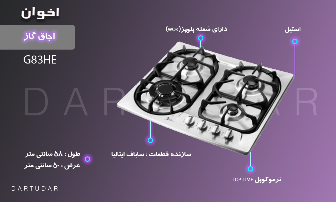 4 دلیل مهم برای خرید اجاق گاز چهار شعله مدل G83 HE اخوان