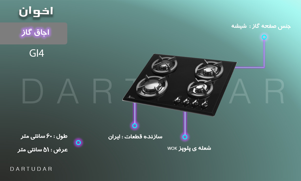 گاز صفحه ای GI4،کم جا و اقتصادی