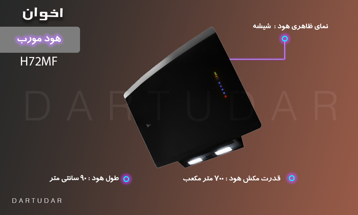 هود مورب مدل H72MF اخوان با شیشه ابزار خورده