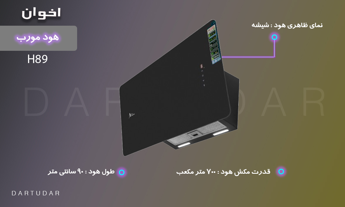 مقایسه و خرید هود مورب مدل 90CM H89 اخوان