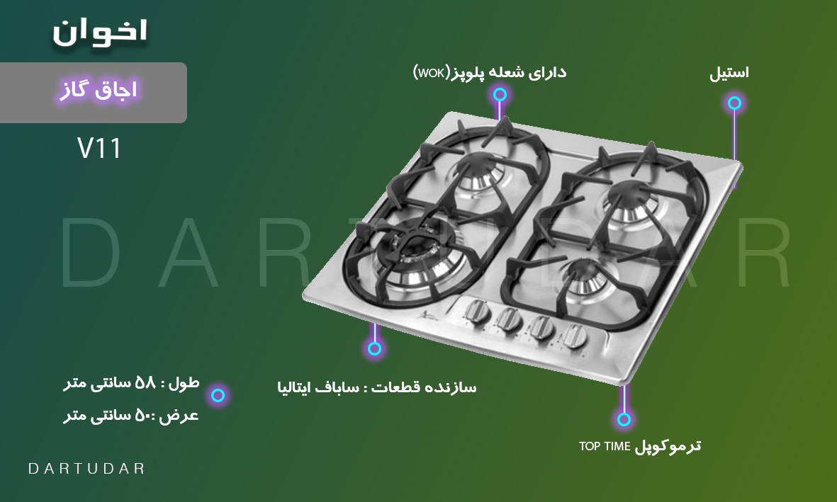 چرا گاز چهار شعله مدل V11 اخوان را بخریم؟