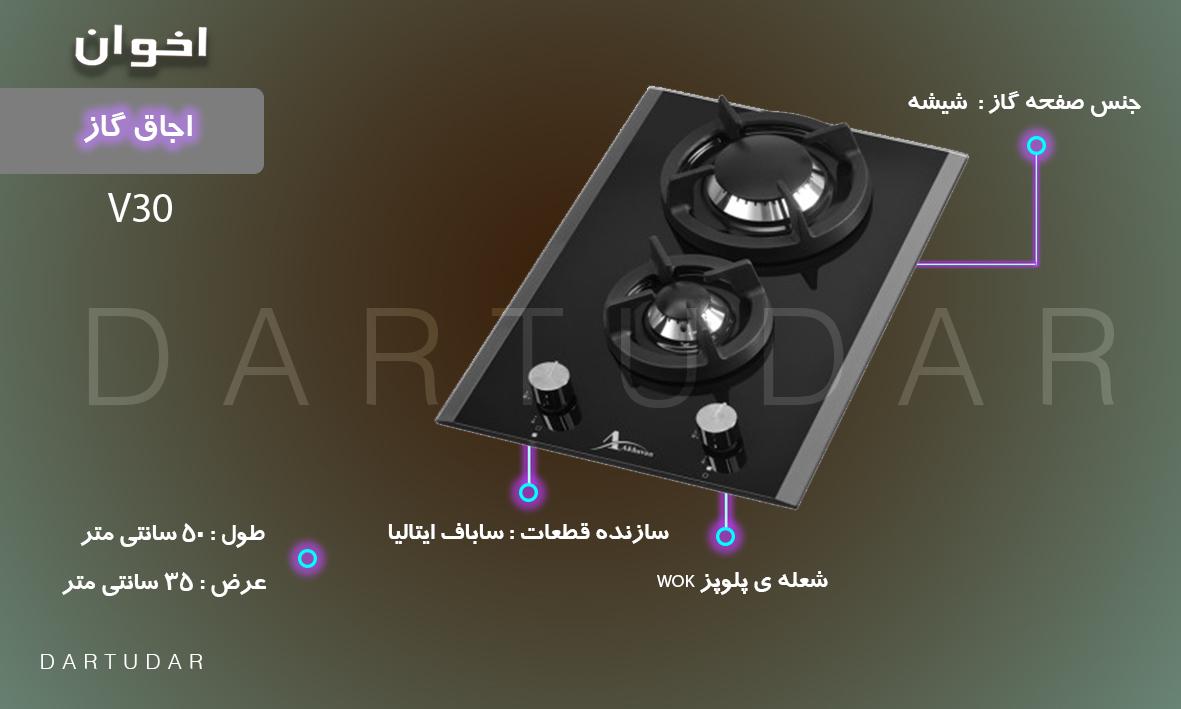 ویژگی های اجاق گاز پنج شعله مدل V30 اخوان که باید بدانید