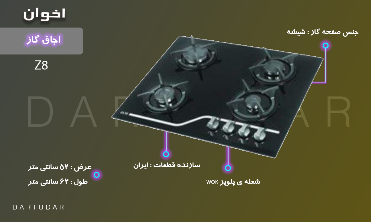 5 دلیل مهم برای خرید اجاق گاز چهار شعله مدل Z8 اخوان