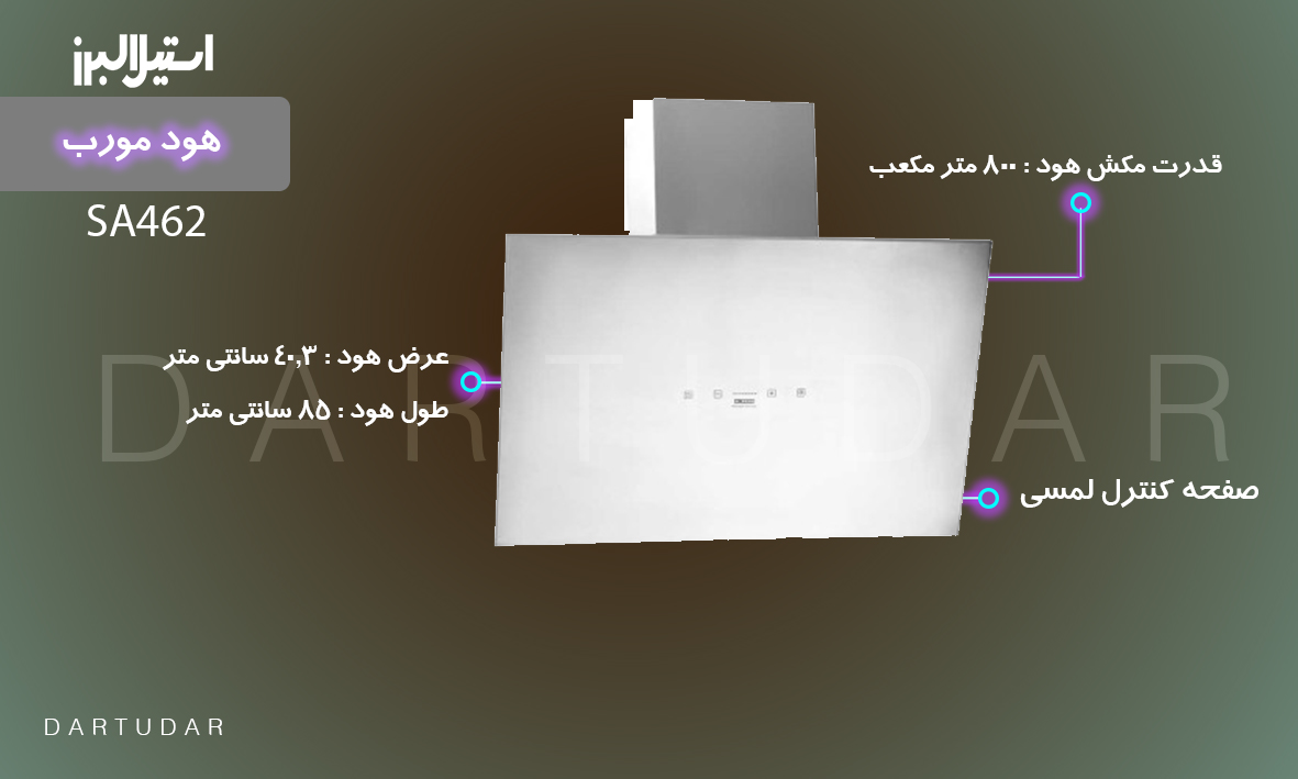 بررسی مشخصات هود مورب مدل SA462 استيل البرز