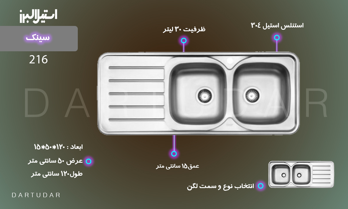 5 دلیل برای اینکه سینک توکار مدل 216 استیل البرز را بخریم