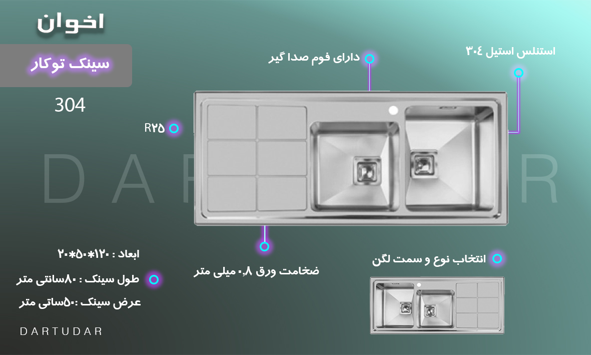 8 دلیل مهم برای خرید سینک توکار مدل 304 اخوان