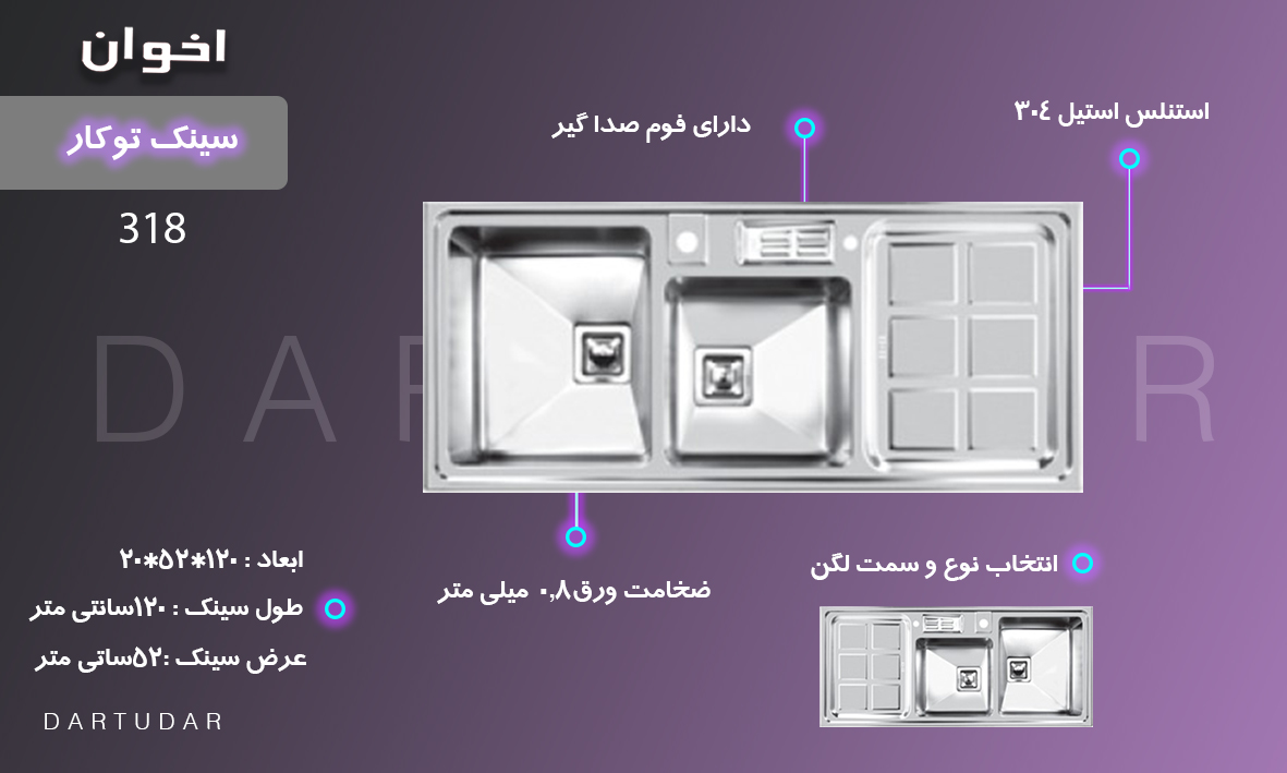 نکته ی مهم که قبل از خرید سینک توکار مدل 318 اخوان باید بدانید