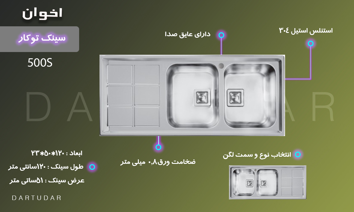 روش نصب سینک استیل اخوان