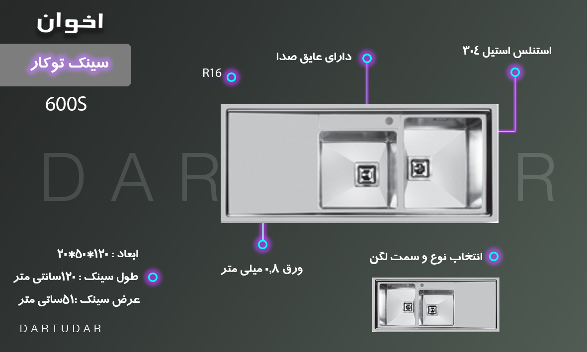 چرا سینک ظرفشویی 600S اخوان را بخریم؟